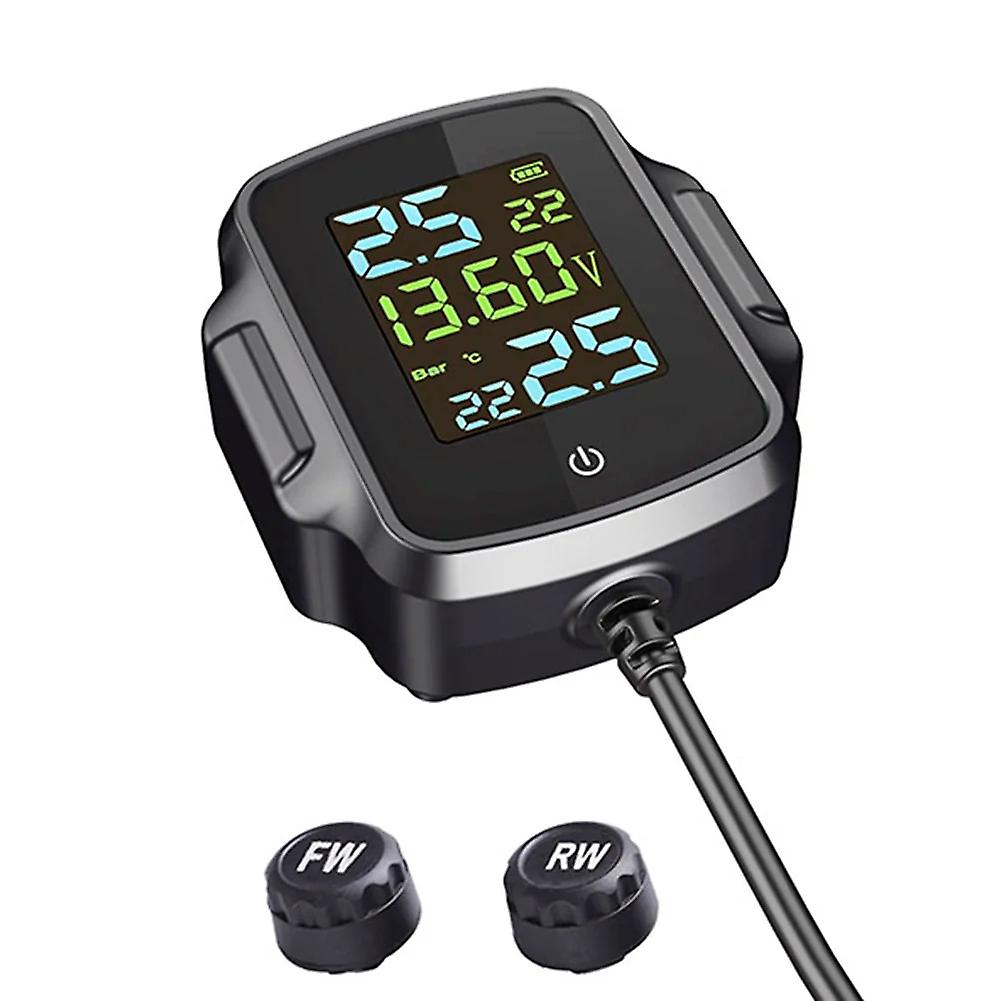 Temperature Monitoring Alarm System Motorcycle Tire Pressure Monitoring Alarm System Tpms With Qc 3.0 Usb Charger