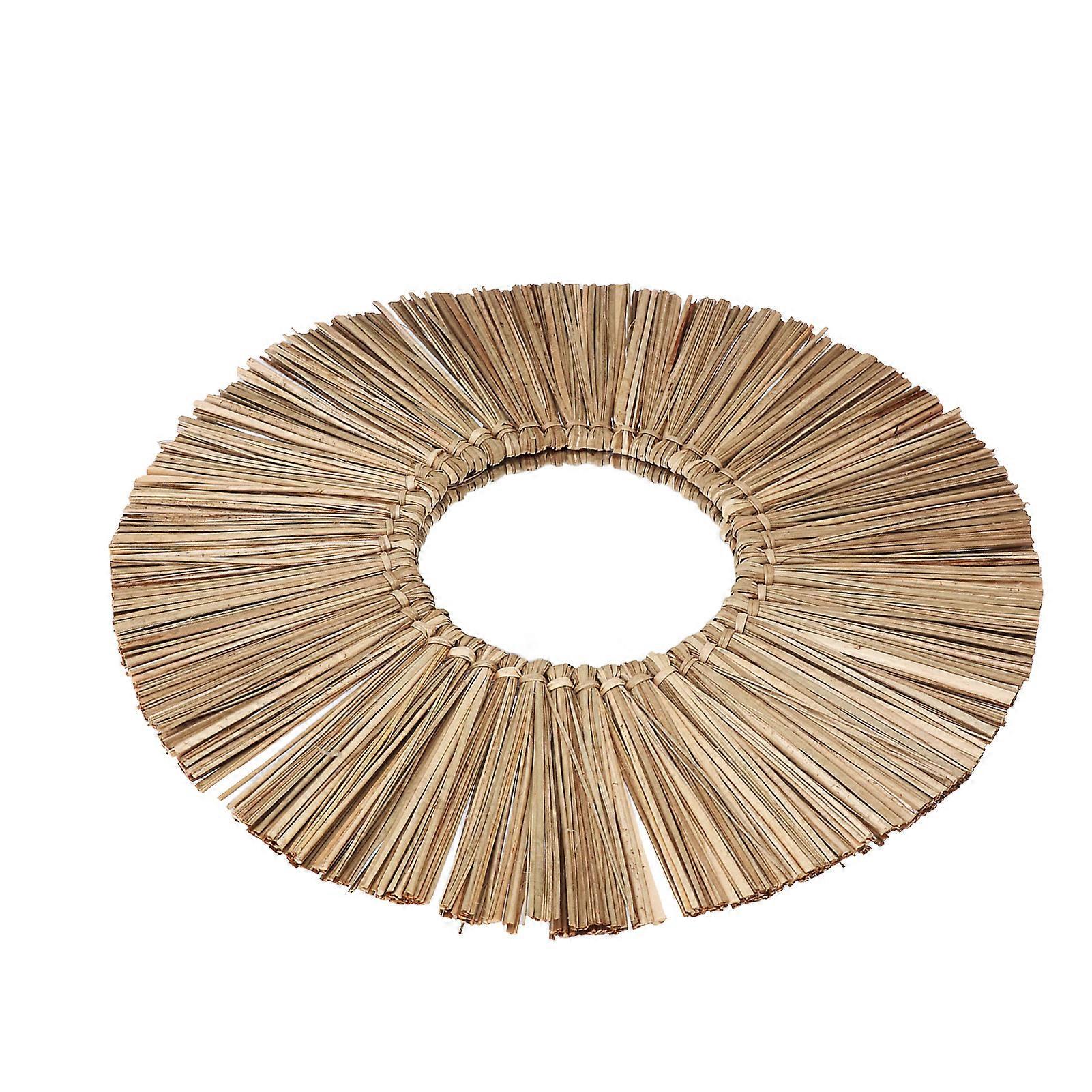 Straw Plaited Round Hanging Mirror 40cm Retro Nordic Style