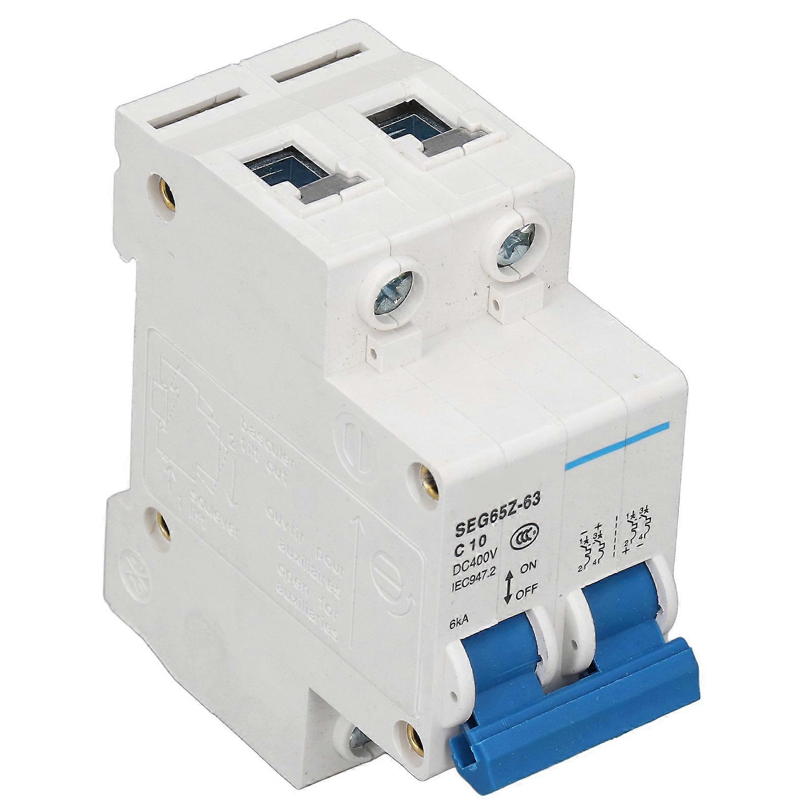 DC Miniature Circuit Breaker 2P 6KA 400V Air Switch for Solar PV System Panels Grid C10 10A