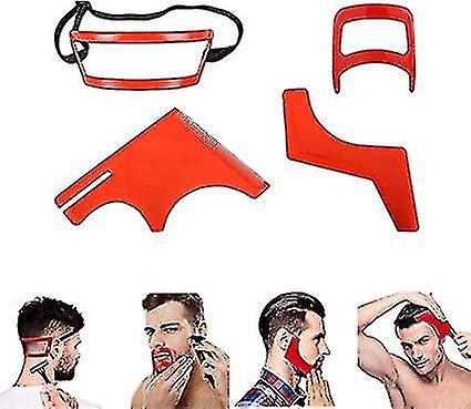 Beard Shaping Tool - 4 Pcs Trim Beard Comb For Men - Beard Template Accessories