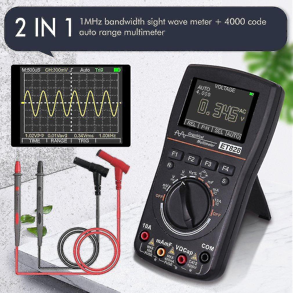 2 In 1 Professional 2.4inch Color Screen Digital Display Oscilloscope Multimeter Diy Electronic Test 1mhz Bandwidth