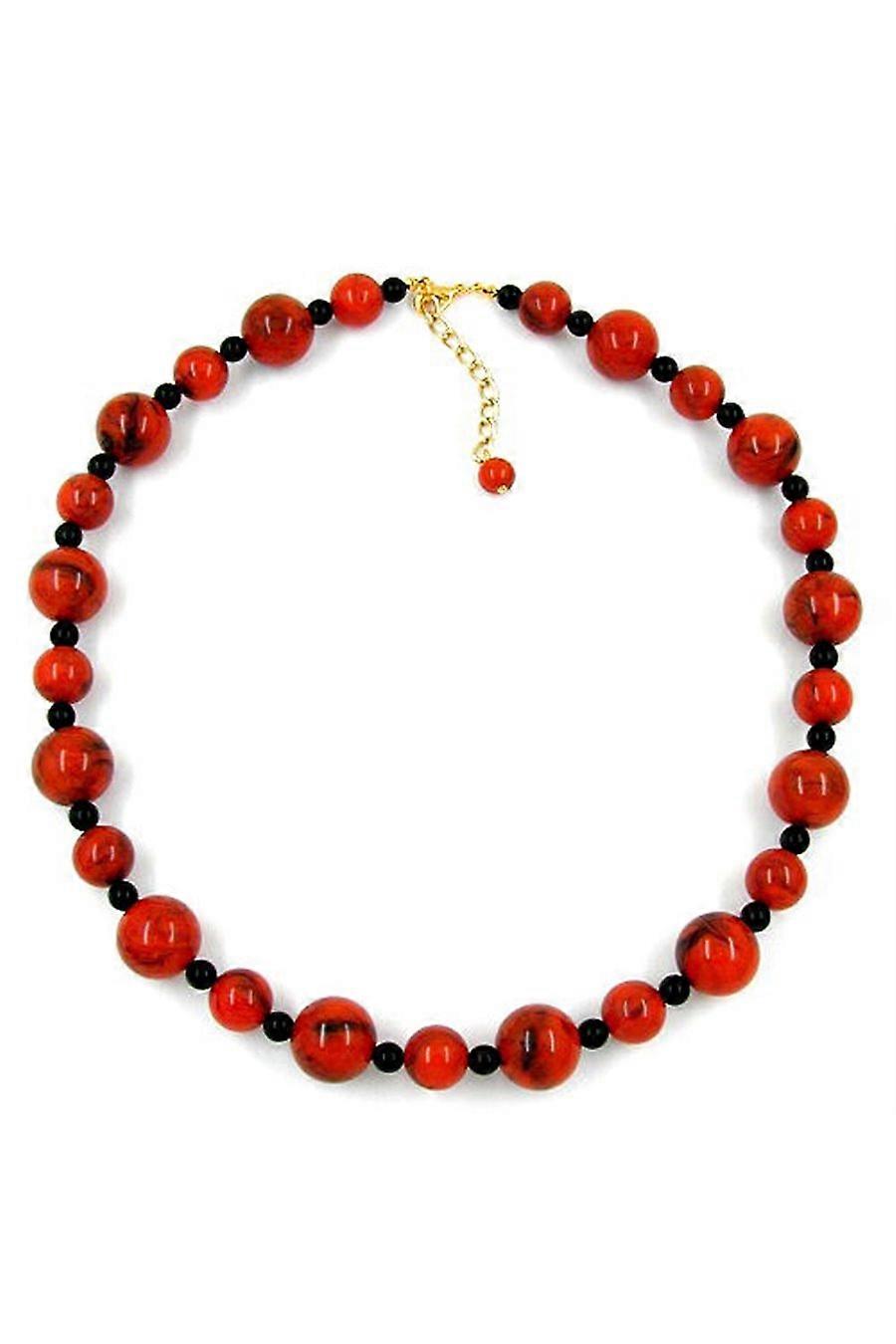 Necklace Beads Red-black 50cm - Gl01165