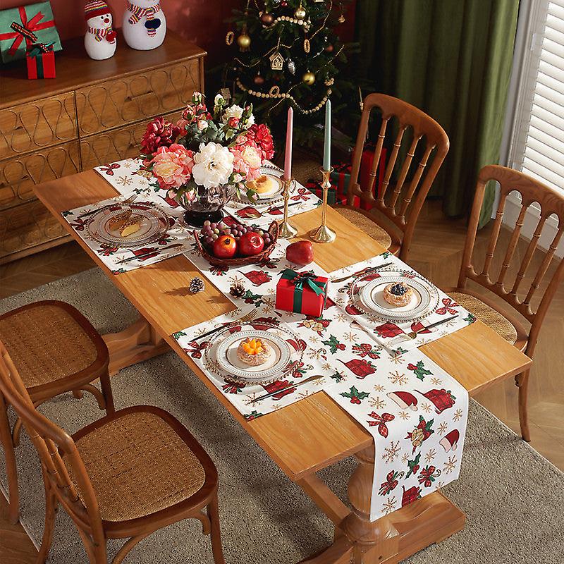 Simple Thickened Polyester Fabric Digital Printing Christmas Table Runner Tailstock Flag Table Cloth Placemat