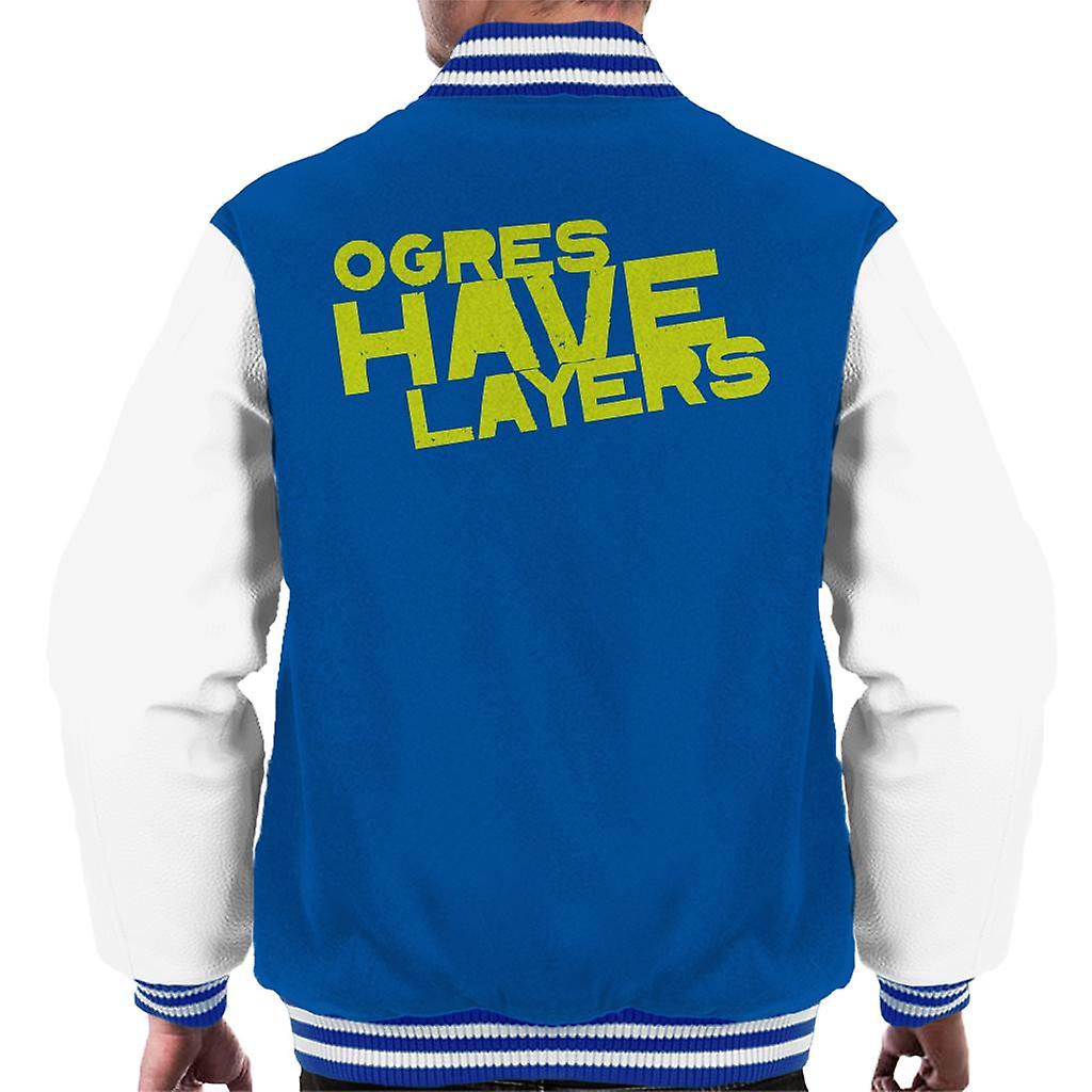 Shrek Ogres Have Layers Men's Varsity Jacket