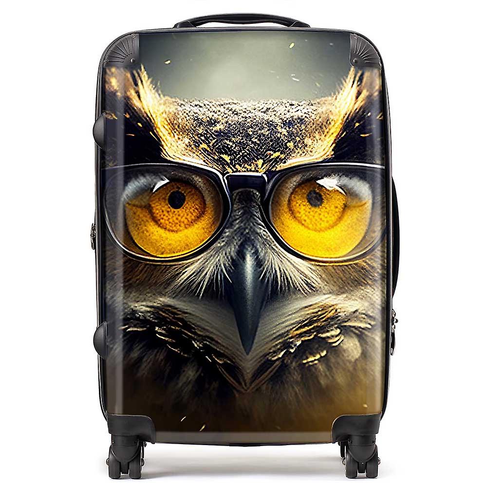 Owl With Glasses Splashart Suitcase
