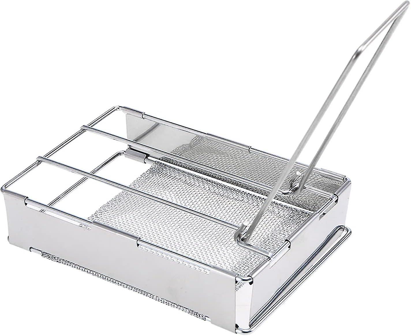 camping toaster, Foldable Stainless Steel Toaster Plate Portable Outdoor Camping Bread Toaster Grill