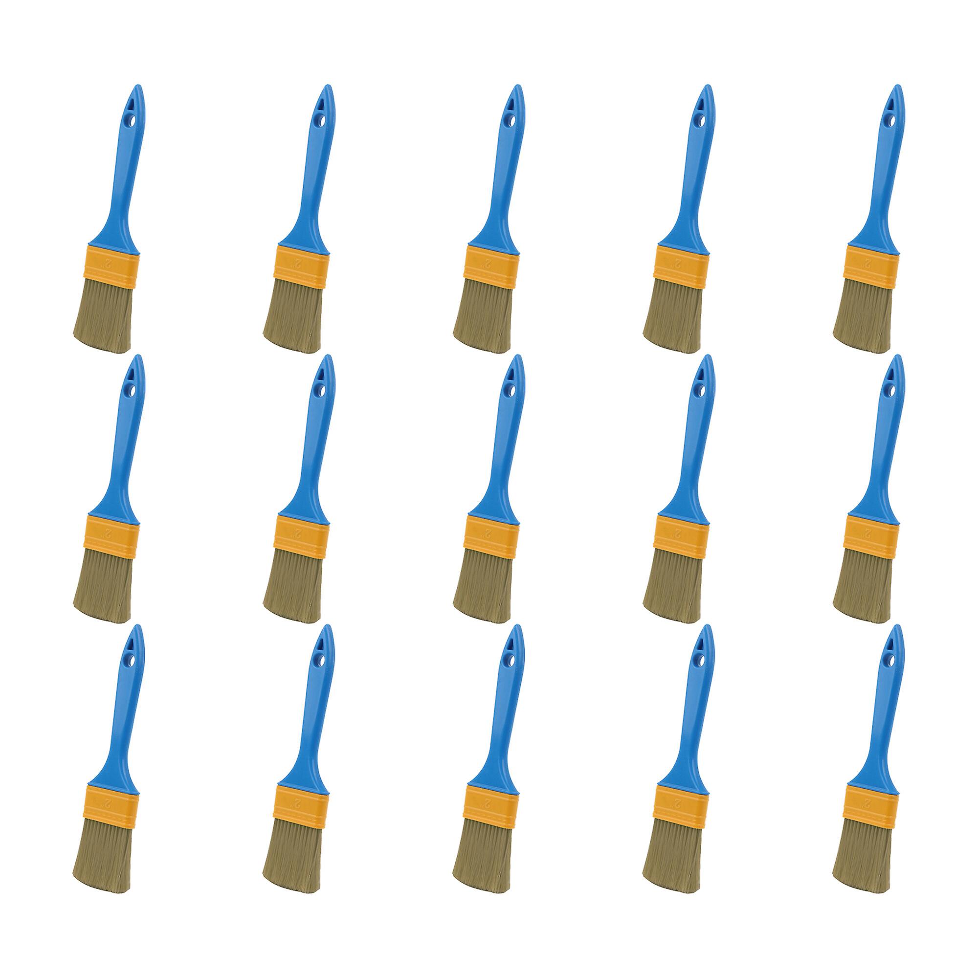 15 Pcs Thick Plastic Handle Paint Brush for Art Painting Tools 2 Inch