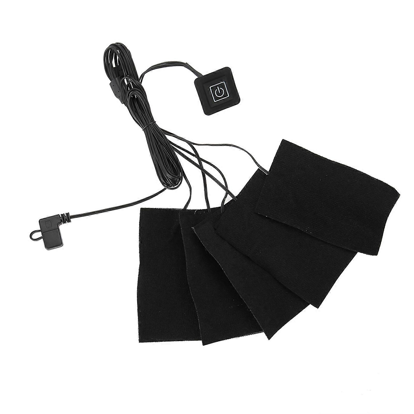 Usb Electric Clothes Five Heater Pads Heating Element Adjustable Temperature Warmer Tool
