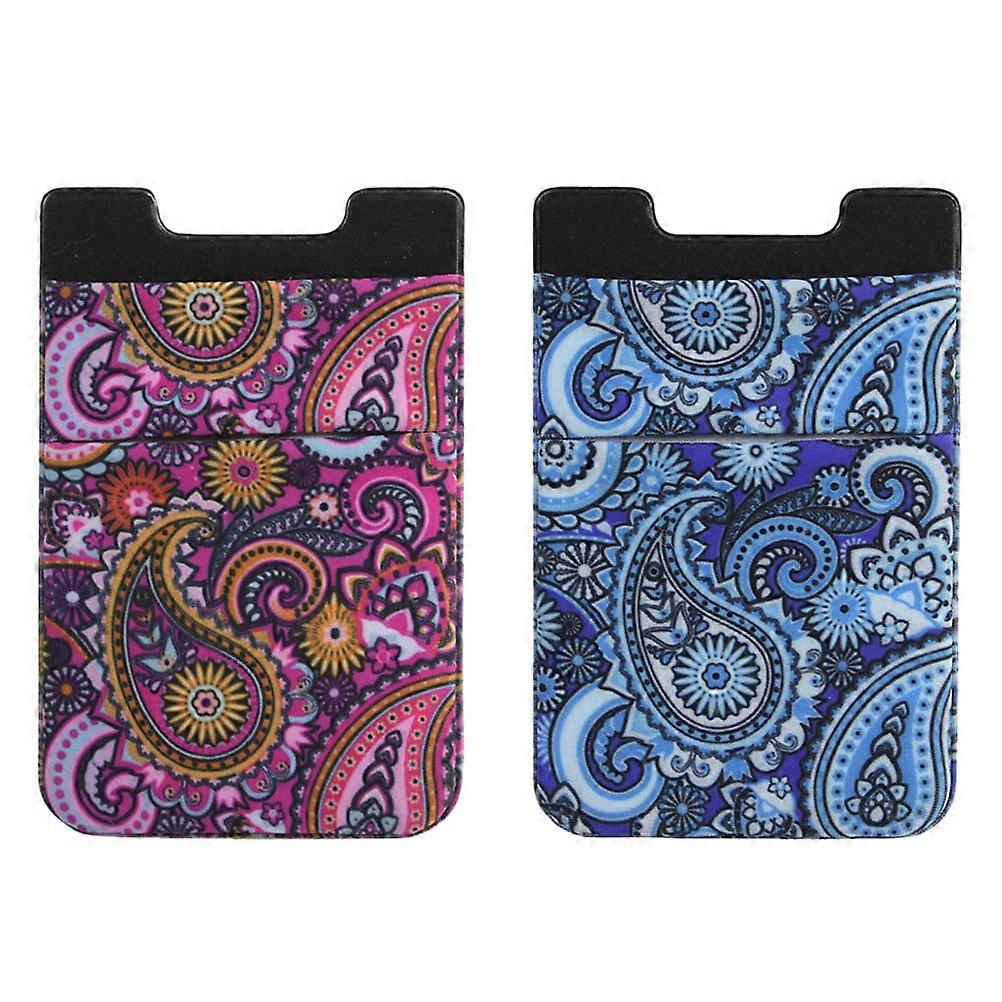 2pcs Phone Back Card Holders Adhesive Mobile Phone Case Back Card Wallets