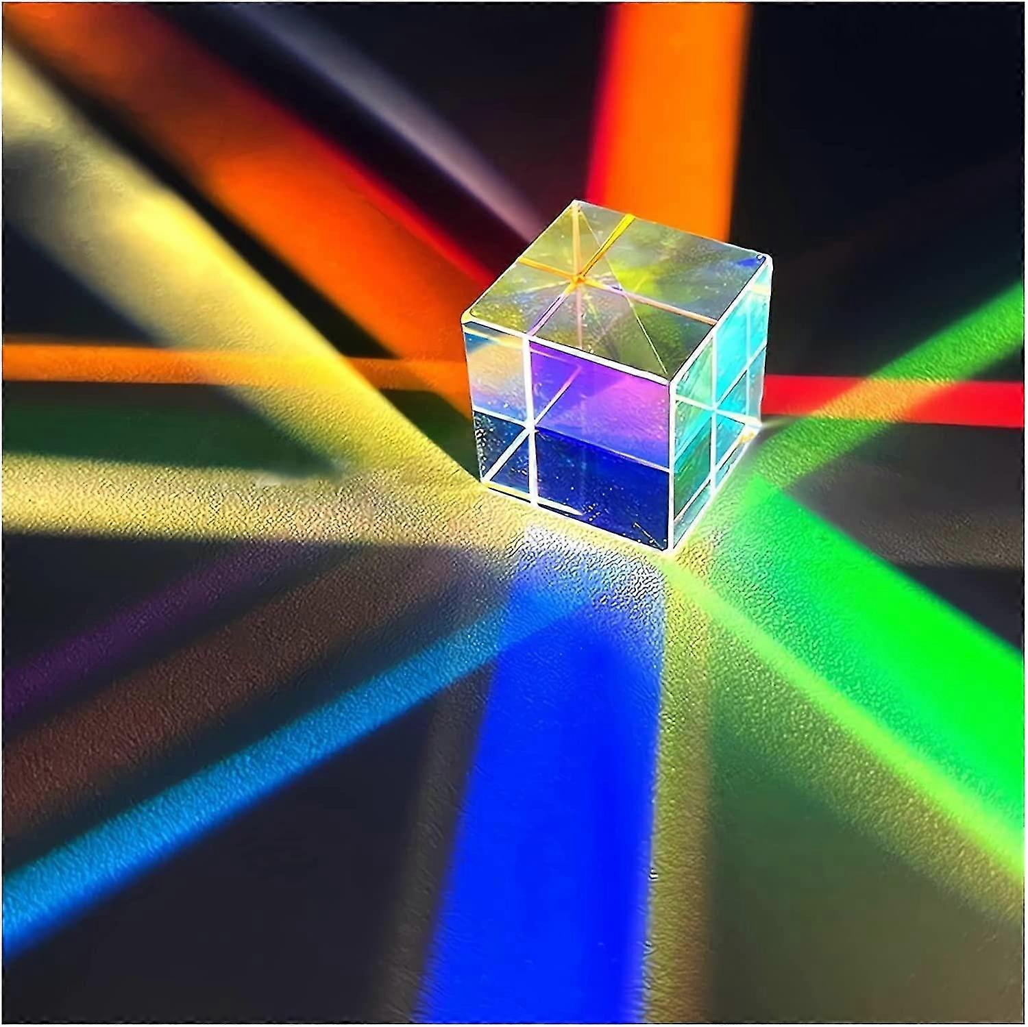 Magic Prism Cube, Rainbow Color Prism Cubes, 3d Glass Photography Prisms Mini Cube, Sun Catcher Cube Crystal Prisms