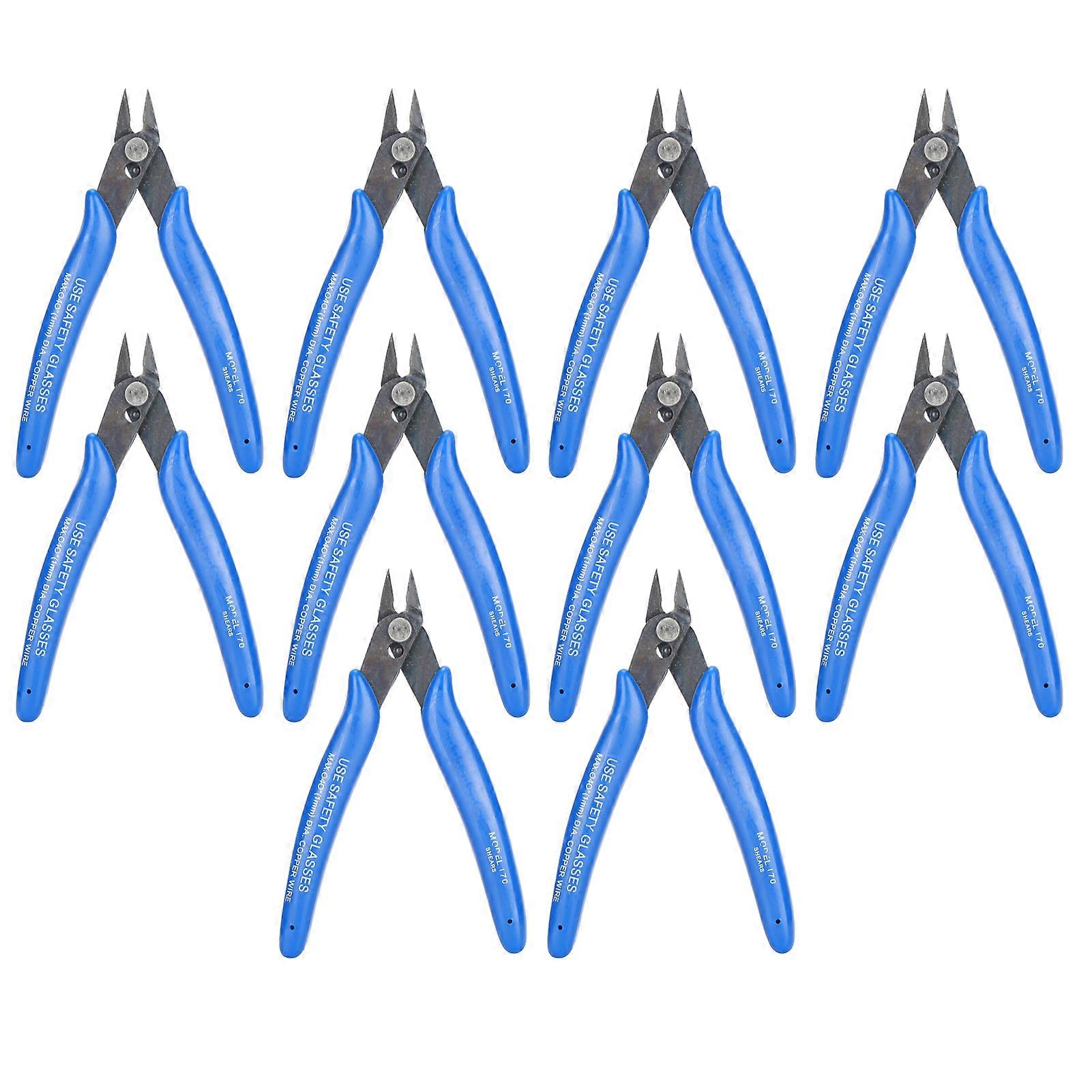 10pcs Diagonal Pliers Comfortable Grip Automatic Rebound Function Side Cutting Pliers for Prune