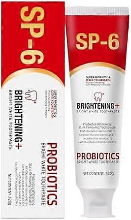 SP-6 Ultra Whitening Toothpaste 120g – Natural Brightening Formula with Probiotics, Deep Cleaning, and Fresh Breath for Oral Care