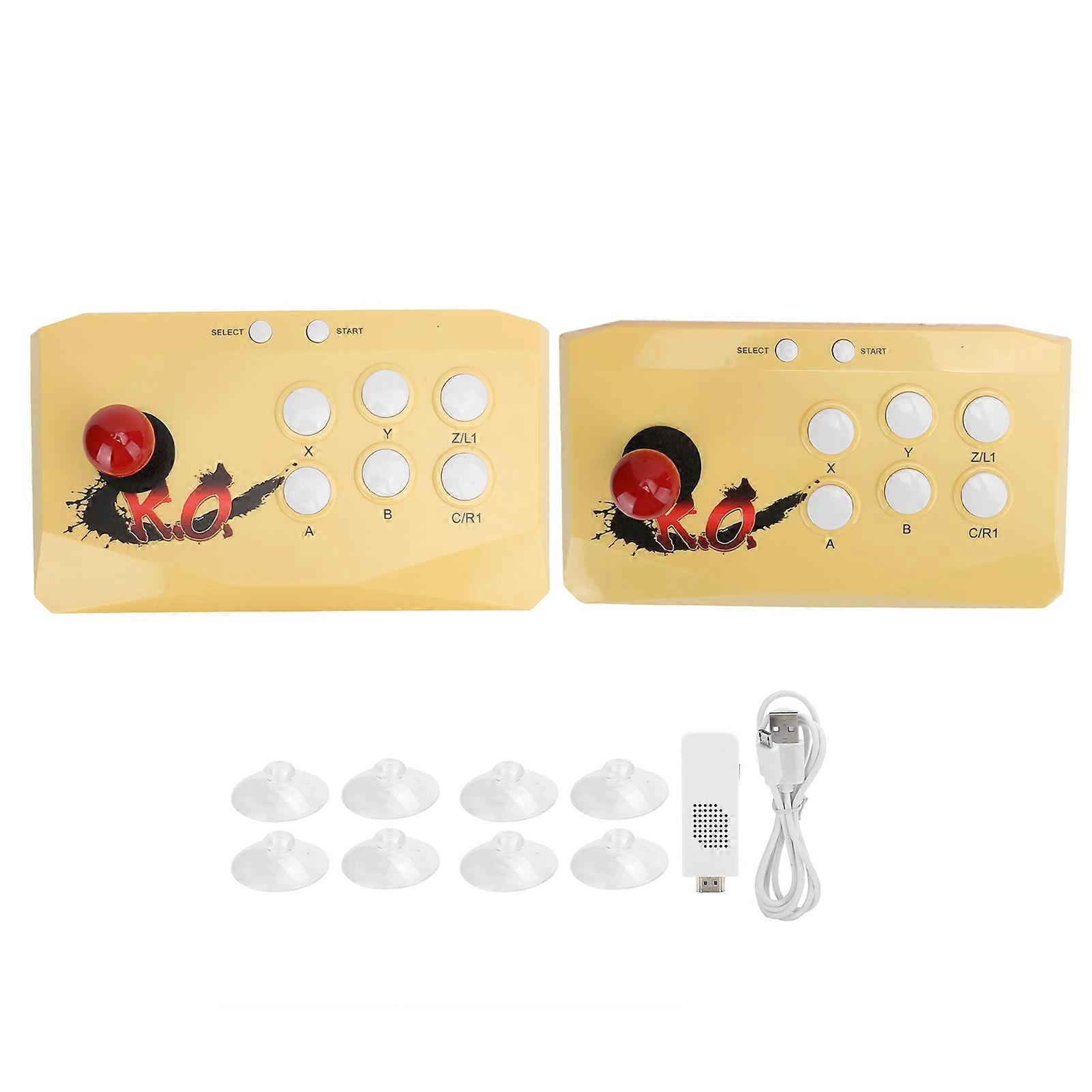 Dual Wireless Fighting Joystick Gamepad Gaming Fight Stick Controller Tv Game Consoleyellow