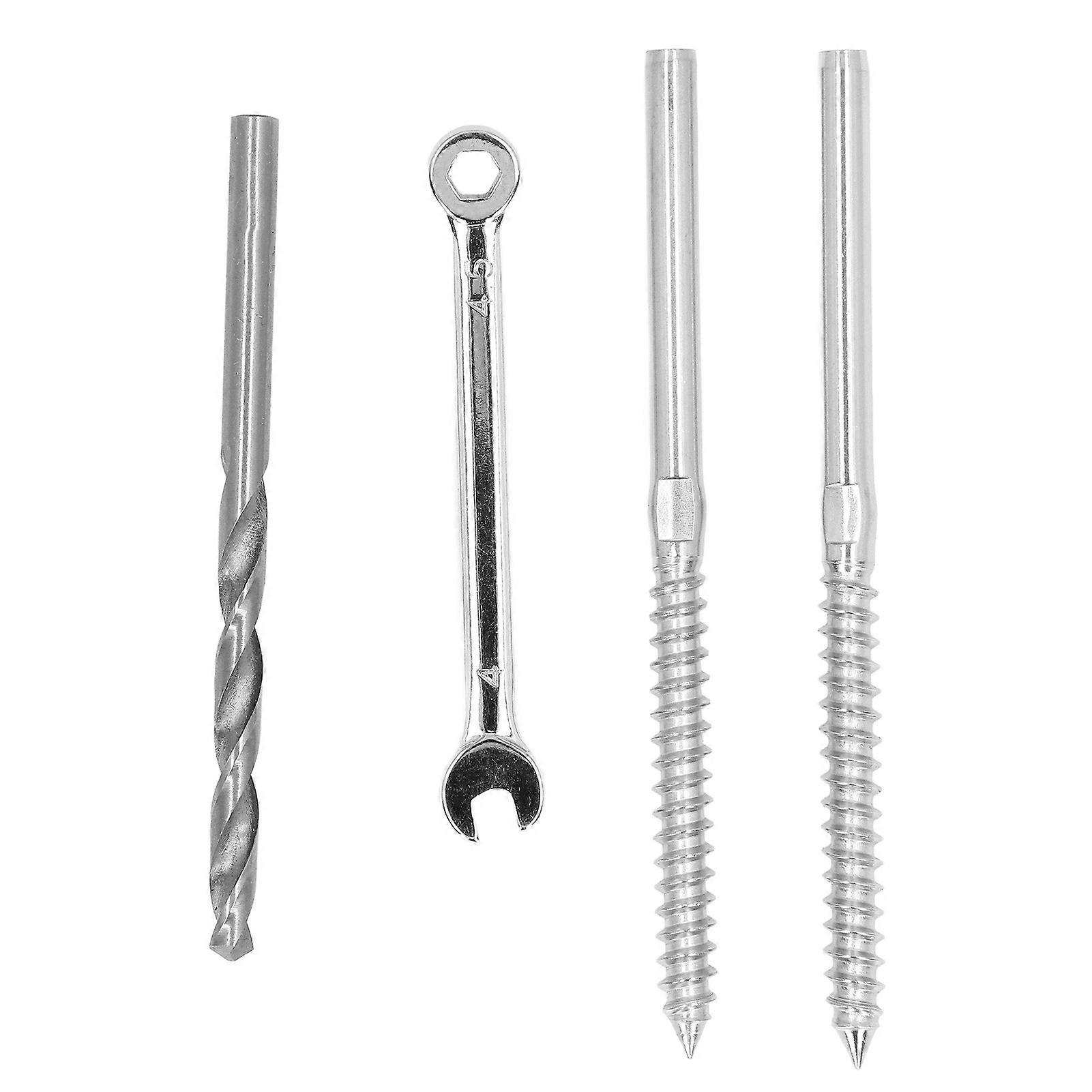 Swage Lag Screw Stainless Steel Left Right Thread Cable Railing System Hardware Set Kit for DIY Cable Railing System Installation