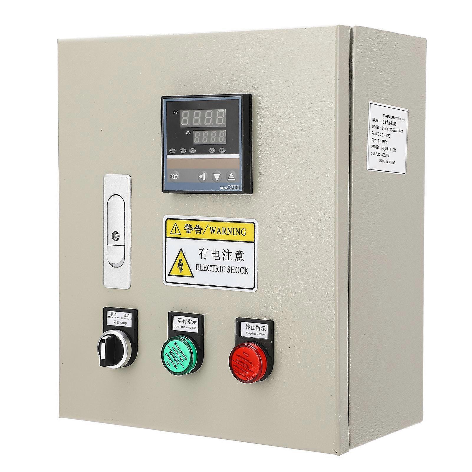 PID Temperature Controller Digital Thermostat Control Box 15KW 380VAC 3 Phase with K Thermocouple