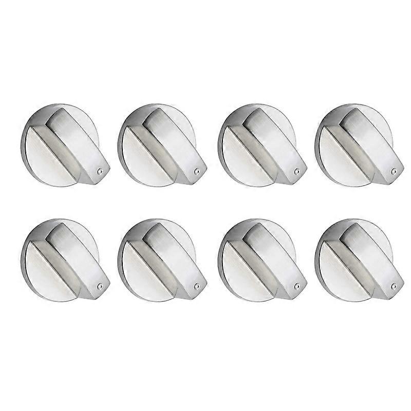 8 PCS Metal Silver Gas Stove Cooker Knobs Cooking Surface Control Locks Cookware Parts Replacement