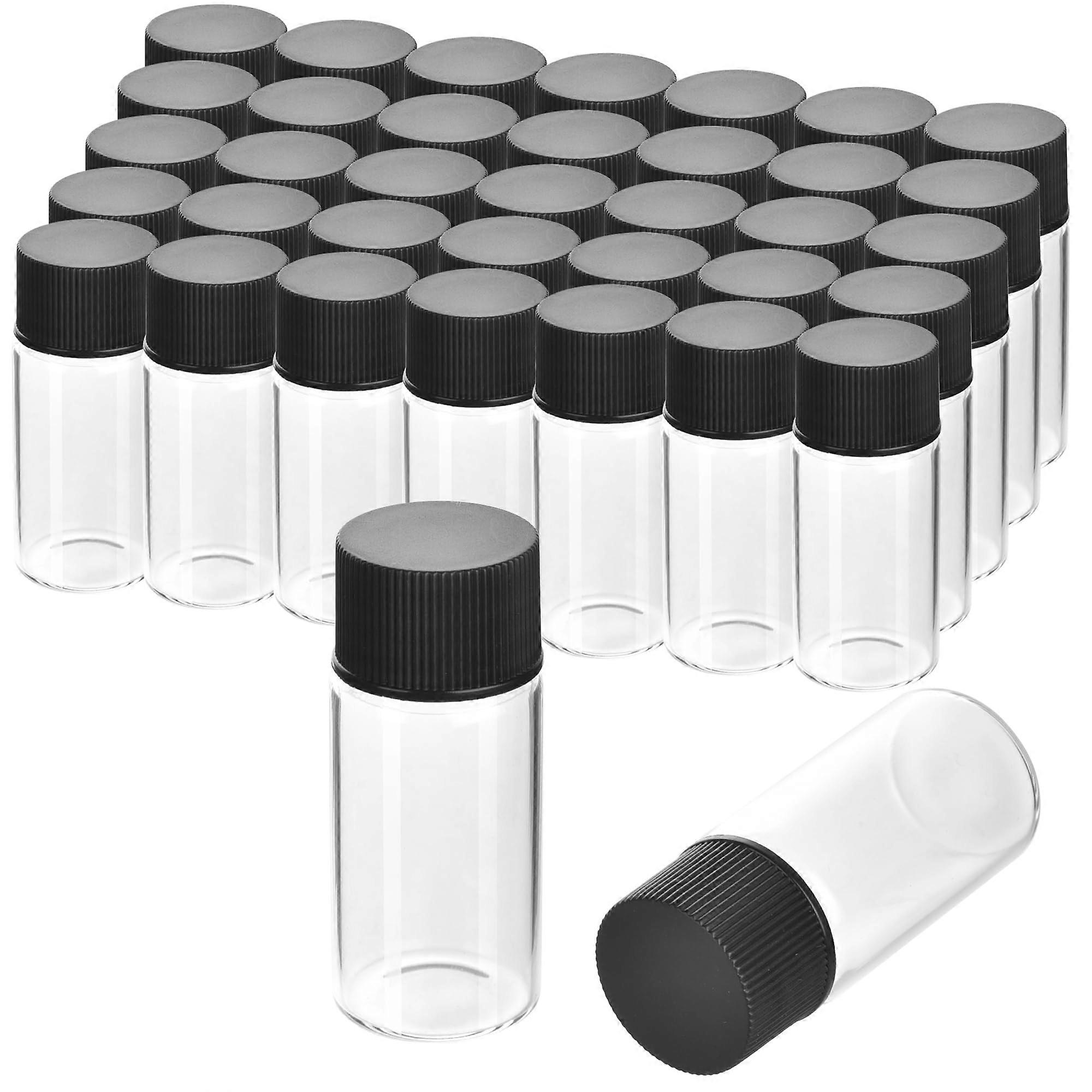 20 PCS 4 ML (1 dram) Clear Small Liquid Sample Glass Vials with Screw Caps, 15 mm Diameter x 45 mm Length Leak-Proof Vial