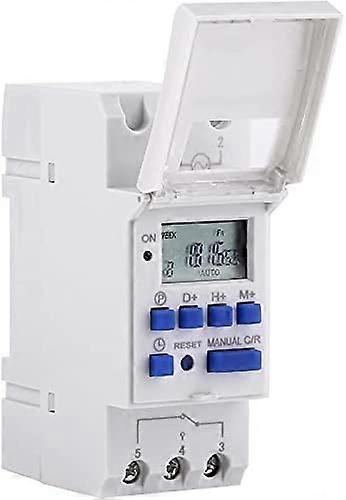 15A Digital LCD Programmable Timer Switch: 16A Relay, Electronic Weekly 7-Day, 16 On & Off Settings, AC/DC 24V, Din Rail Mountable
