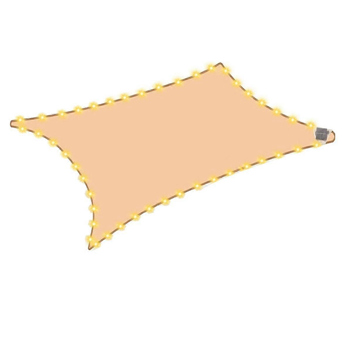 LED Shade Sail Waterproof 6.5X10FT Built-in LED, Integrated Sunshade Sail , Suitable for Yard Patio Garden Parking Lot
