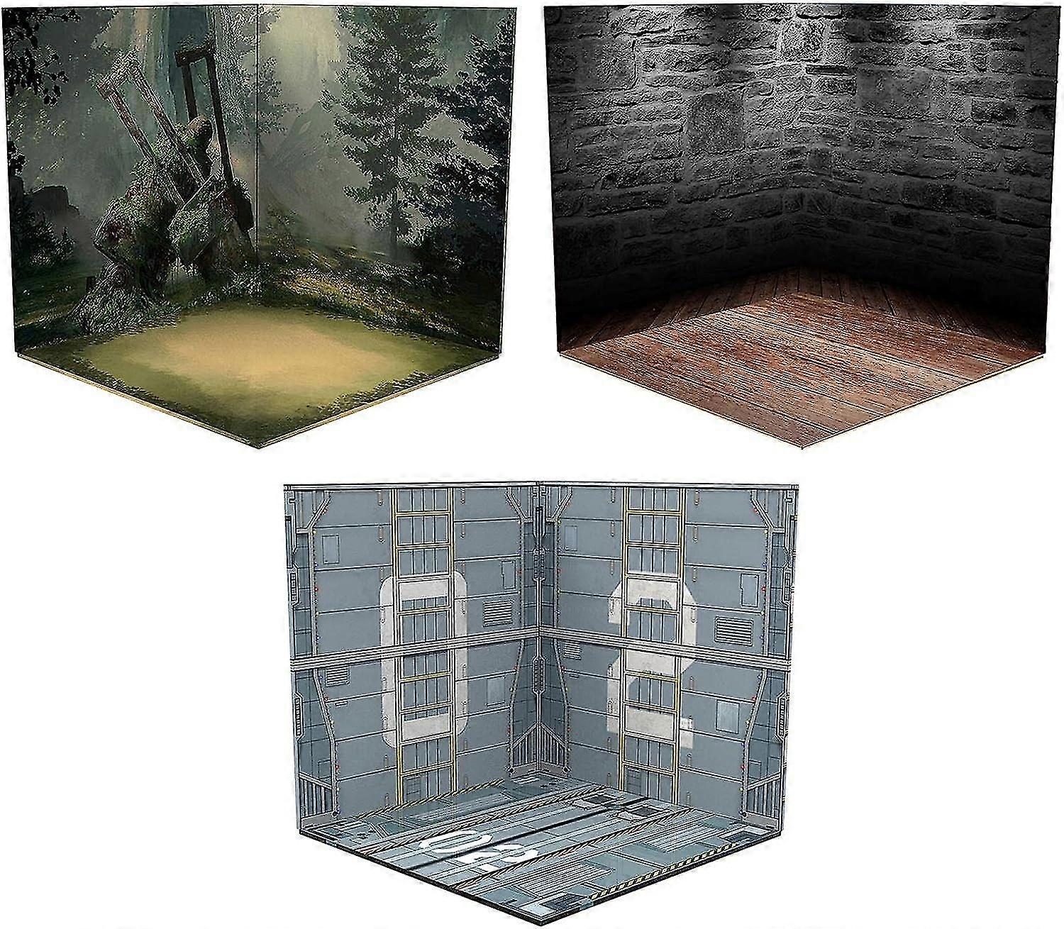 3X 1/12 Scale Backdrop Layout Storage Background For Action Figures Diecast