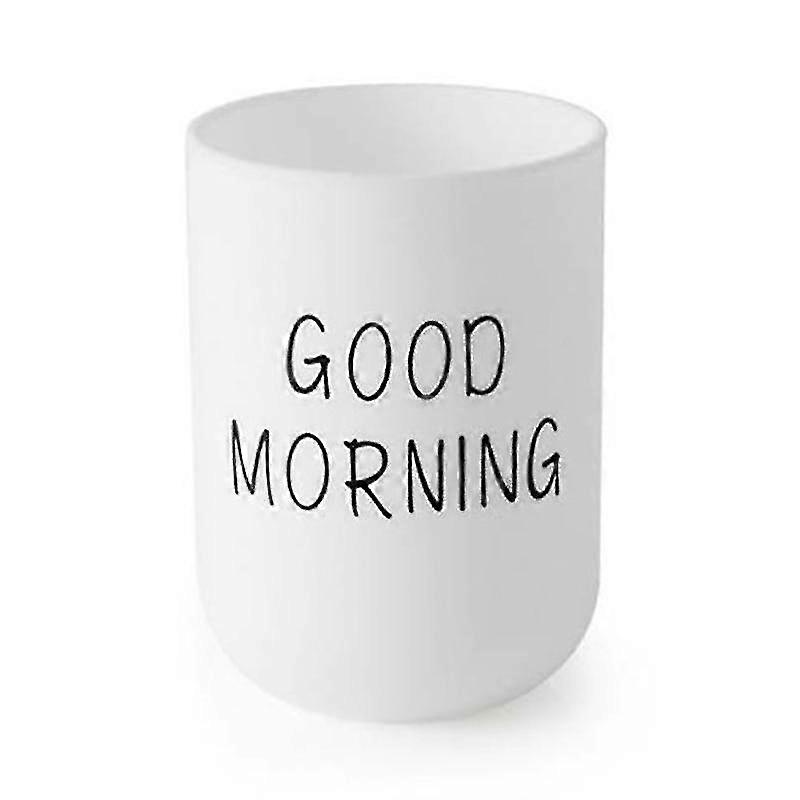 plastic good morning toothbrush storage cup