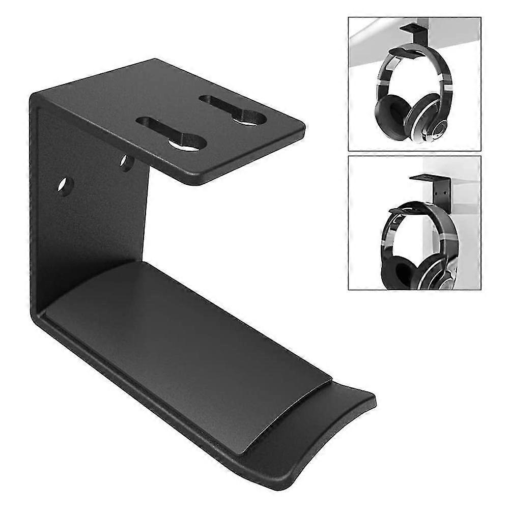 headphone headset holder hook mount, lifestyle under desk space saving headphone holder hanger headphone holder display