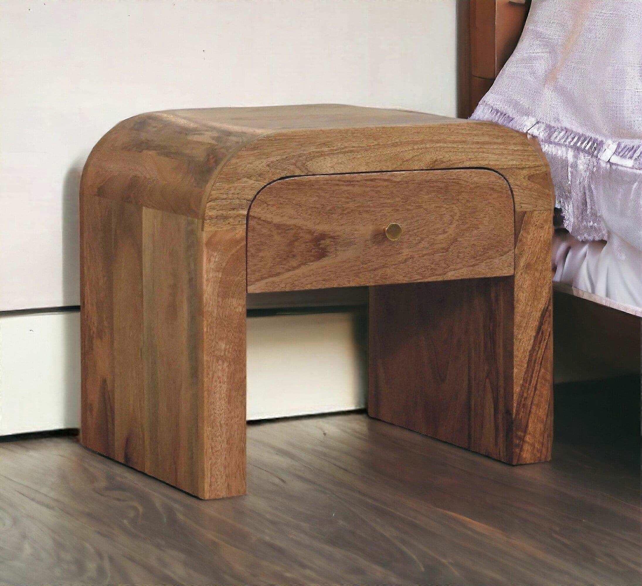 Small Bedside Table With Rounded Edges