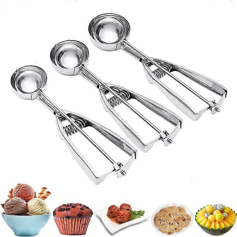 Ice Cream Scoop, Cookie Scoop Set, Stainless Steel Ice Cream Scooper