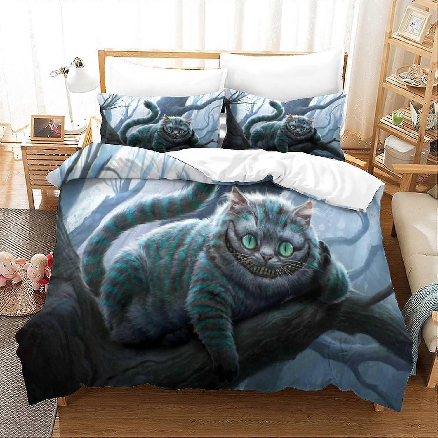Art Cat Reversible Bedding Set, Soft Microfiber with Zipper for Children, Teens and Adults