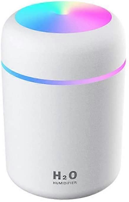 2024 Luftbefeuchter, 300ml Mini Tragbarer Luftbefeuchter mit mehrfarbigem LED-Nachtlicht, 2 Nebelmodus und automatischer Abschaltung, super leise (Schwarz)
