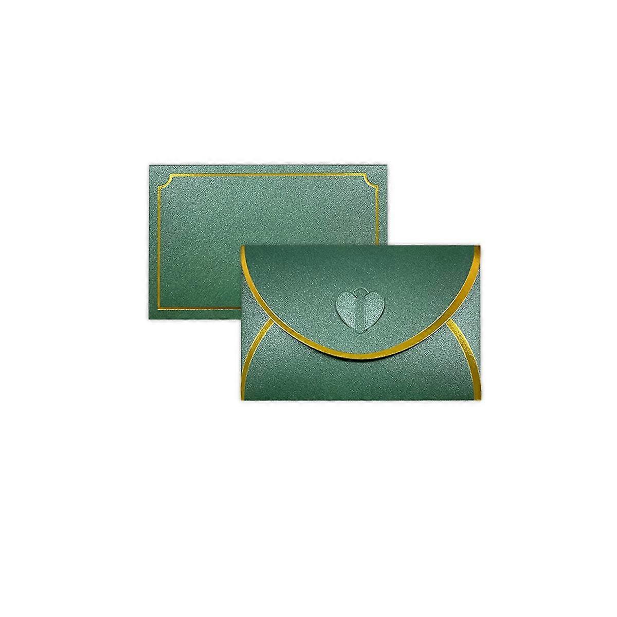 50Pcs Gift Card Envelopes with Love Buckle Envelopes with Gold Border, Envelope for Note Cards, Wed