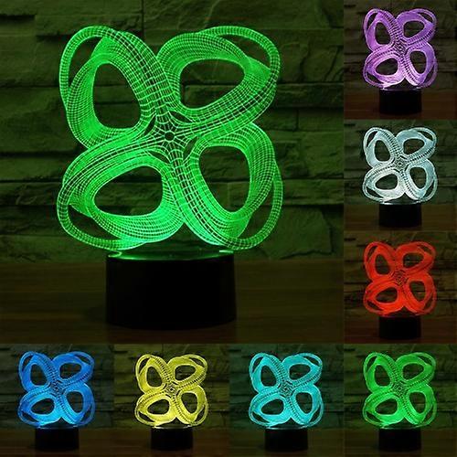 Four Circle Abstract Style 3D Touch Switch Control LED Light