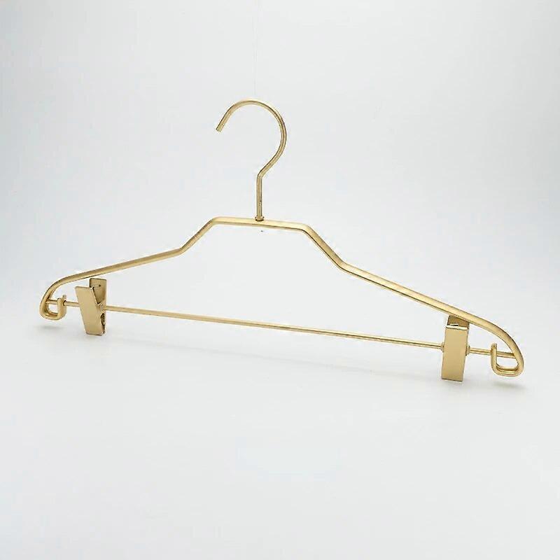 5pc Gold Hangers for Clothes,Aluminum Alloy Pants Rack with Clips for Sock Skirt Scarf,Thickened Drying Hanger for Store Display