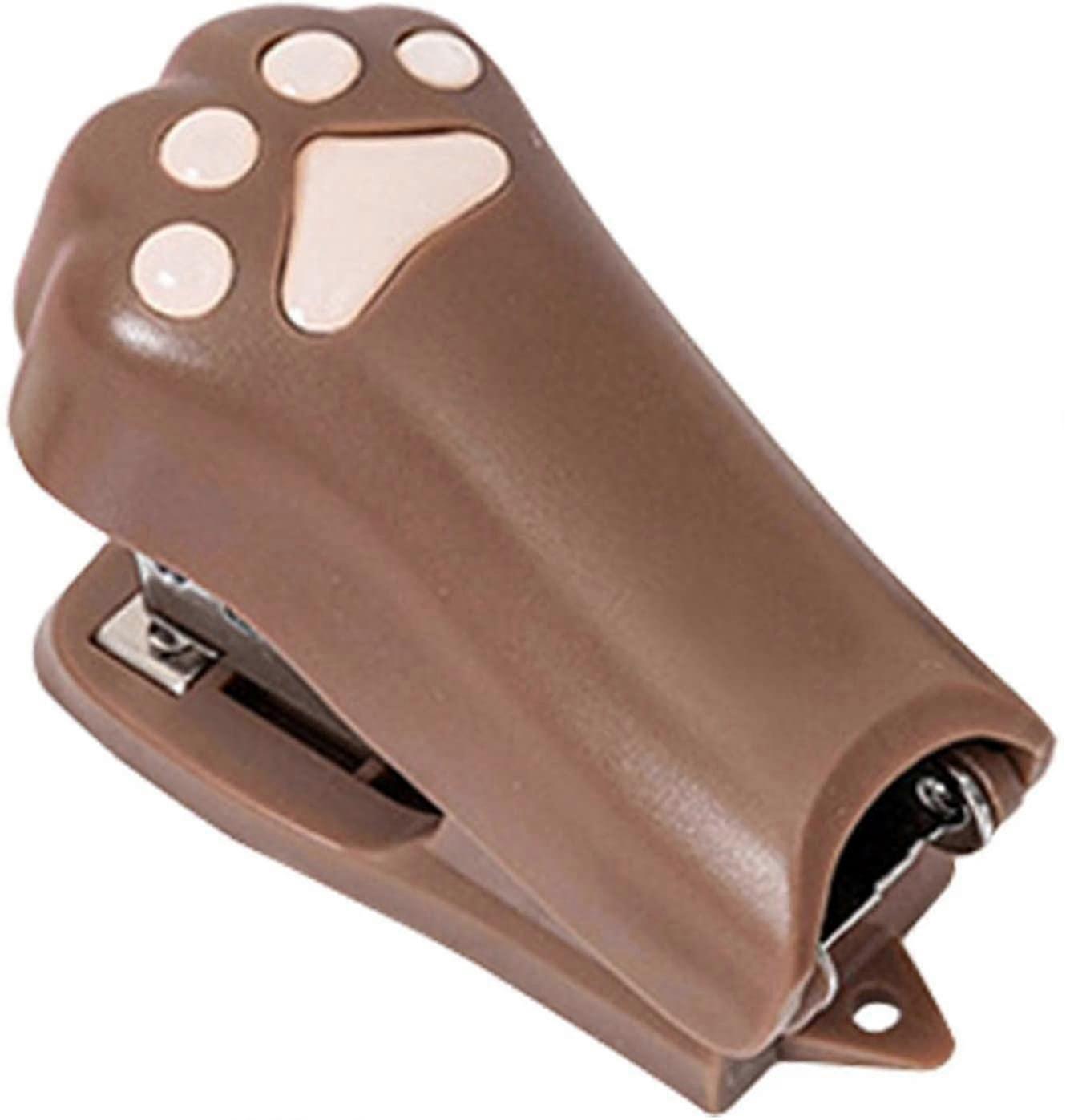 Cute Cat Paw Mini Stapler (dark Coffee Color)