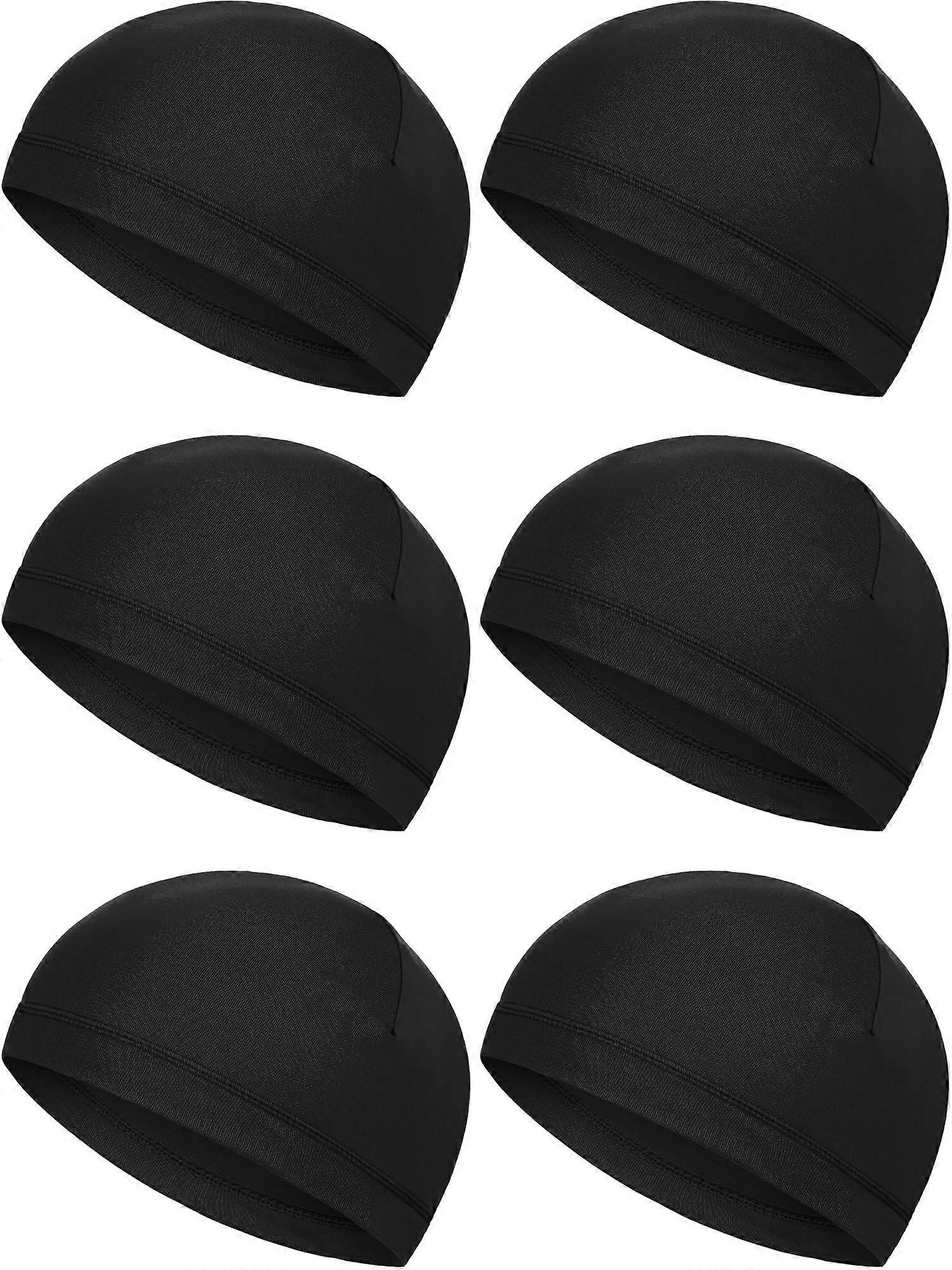 6 Pieces Helmet Liner Skull Caps Sweat Wicking Cap Running Hats Cycling Skull Caps for Men Women