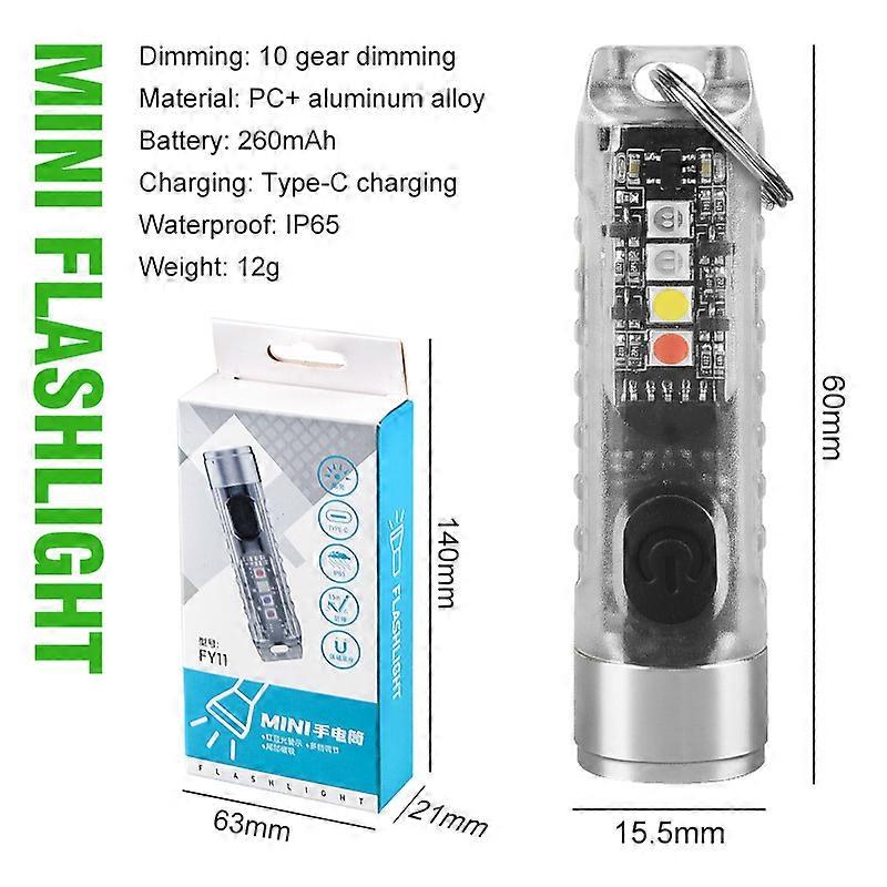 Mini Flashlight Multifunctional Portable USB Rechargeable Flashlight K
