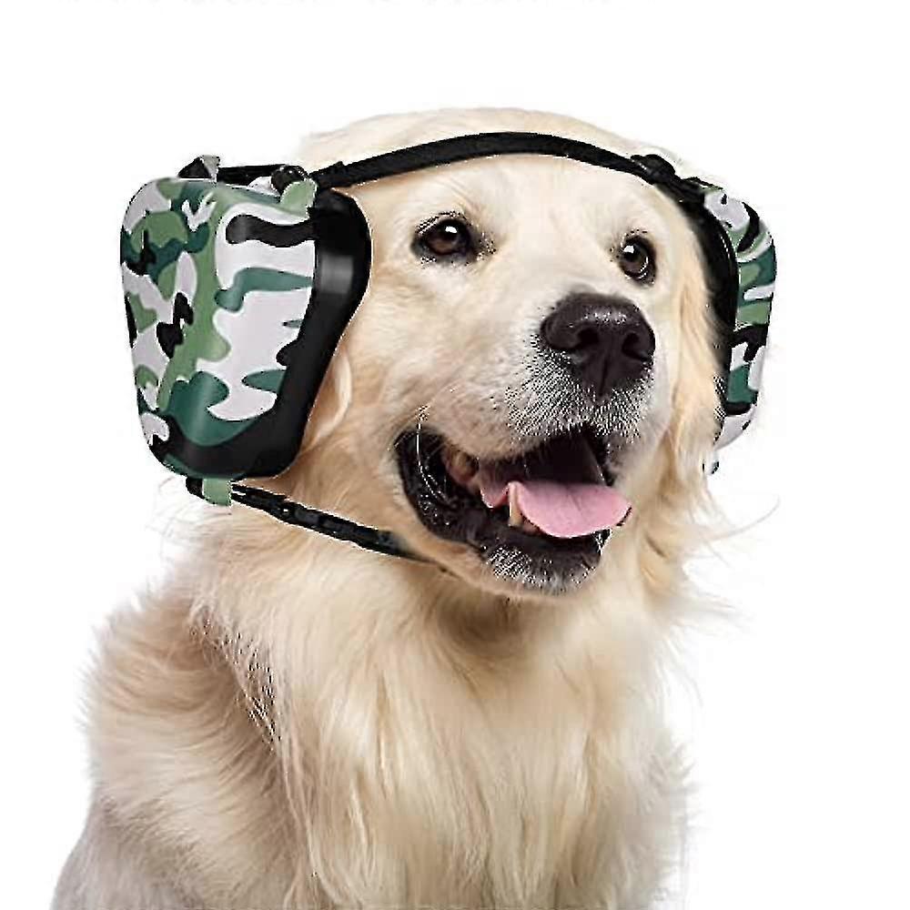 Protection contre le bruit des cache-oreilles de chien, protection auditive pour chiens de taille moyenne et grande, cache-oreilles de camouflage confortables A
