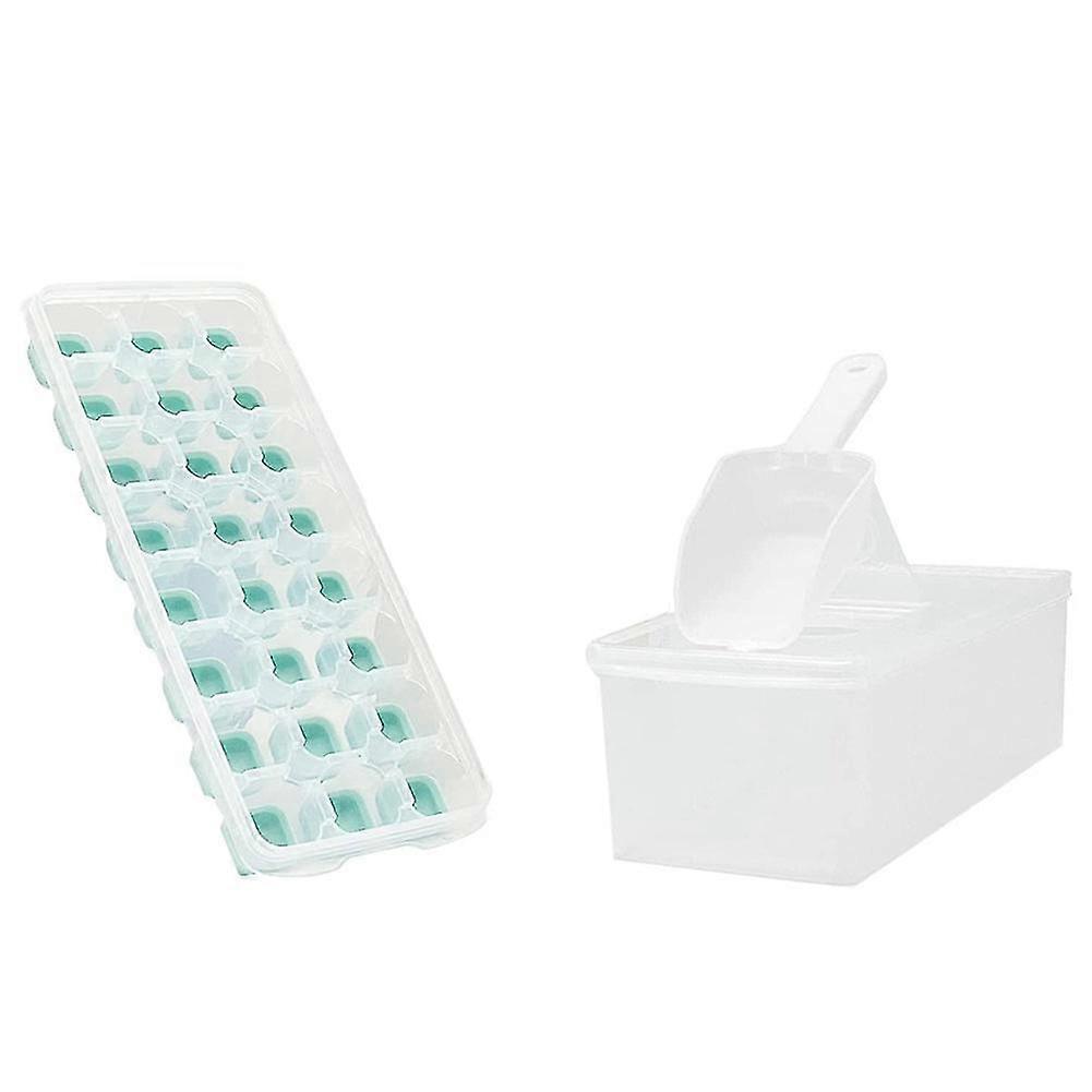 Ice-cube Tray With Lid And Bin,ice Tray For Freezer,comes With Ice Container,scoop And Cover,ice Bu