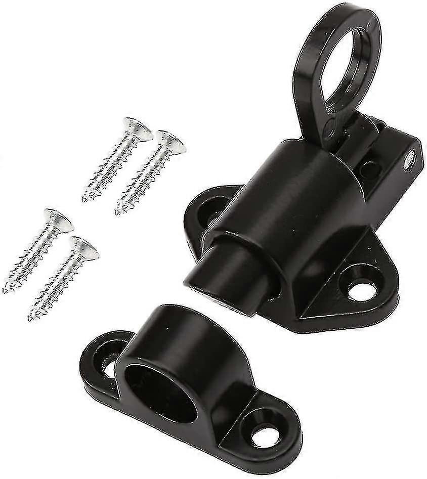 4 Pack Black Aluminum Alloy Security Automatic Window Gate Lock Spring Load Bolt Latch