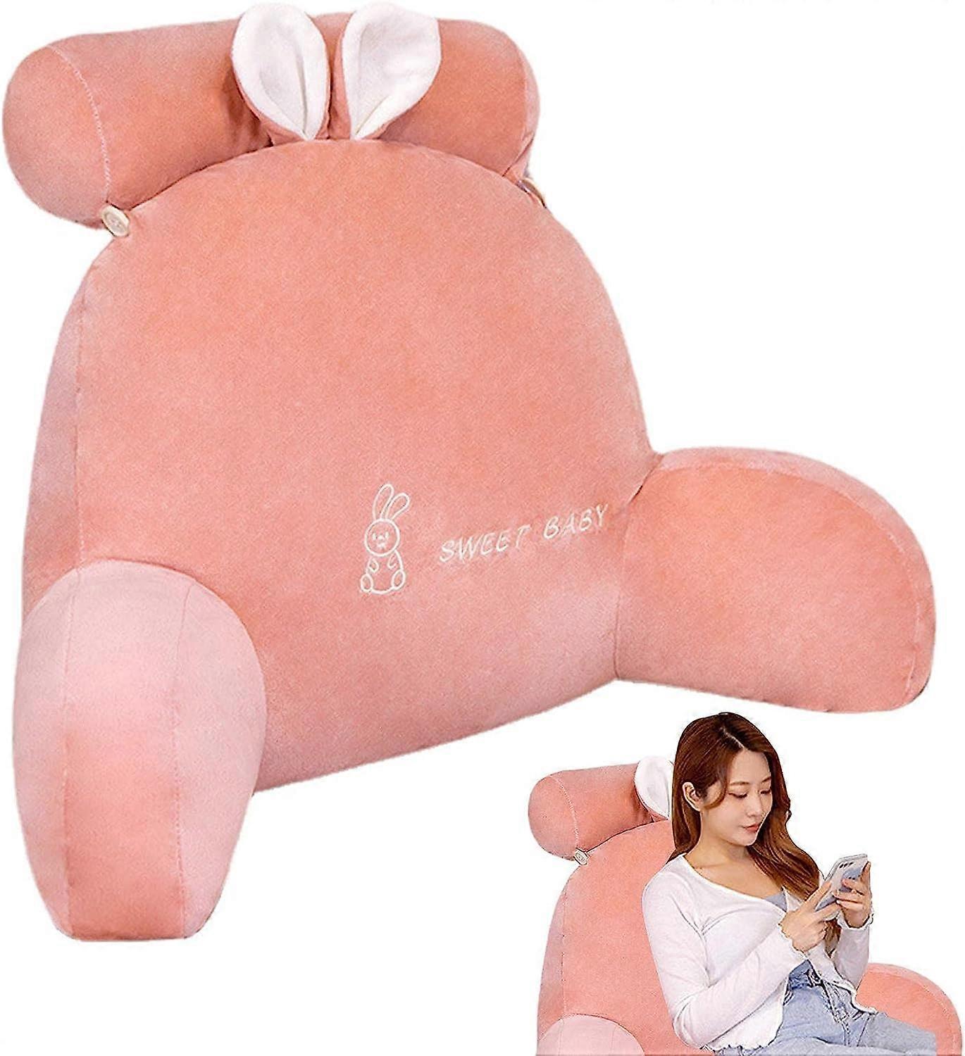 Bed Rest Reading Pillow,Adult Backrest Lounge Cushion,Reading Pillow Back Rest Support Reading Cushion for Bed with Arms