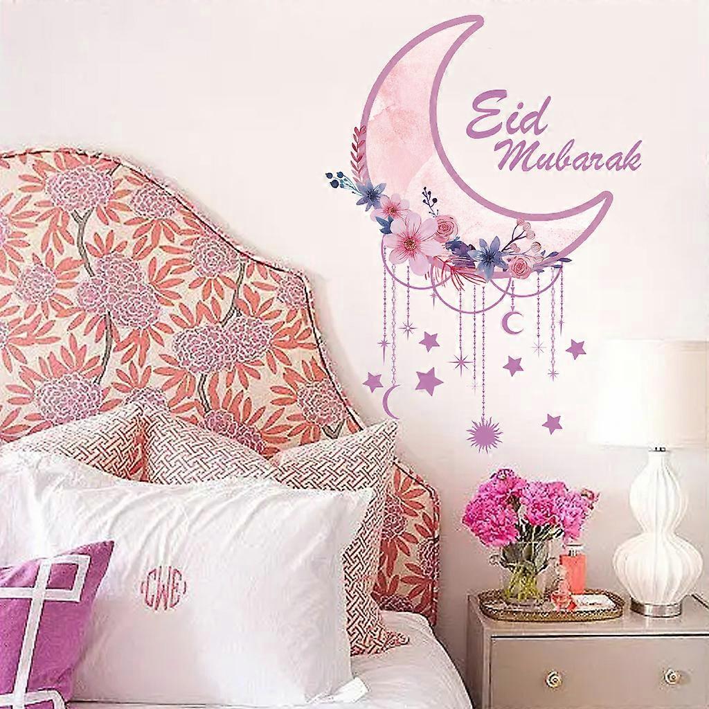 Pink moon star Wall Sticker
