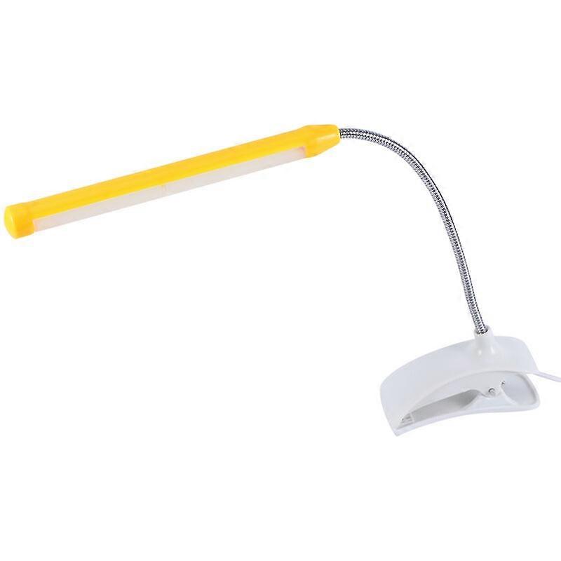 1Pc USB LED Light Clip On Clamp Bed Table Study Desk Reading Lamp Yellow