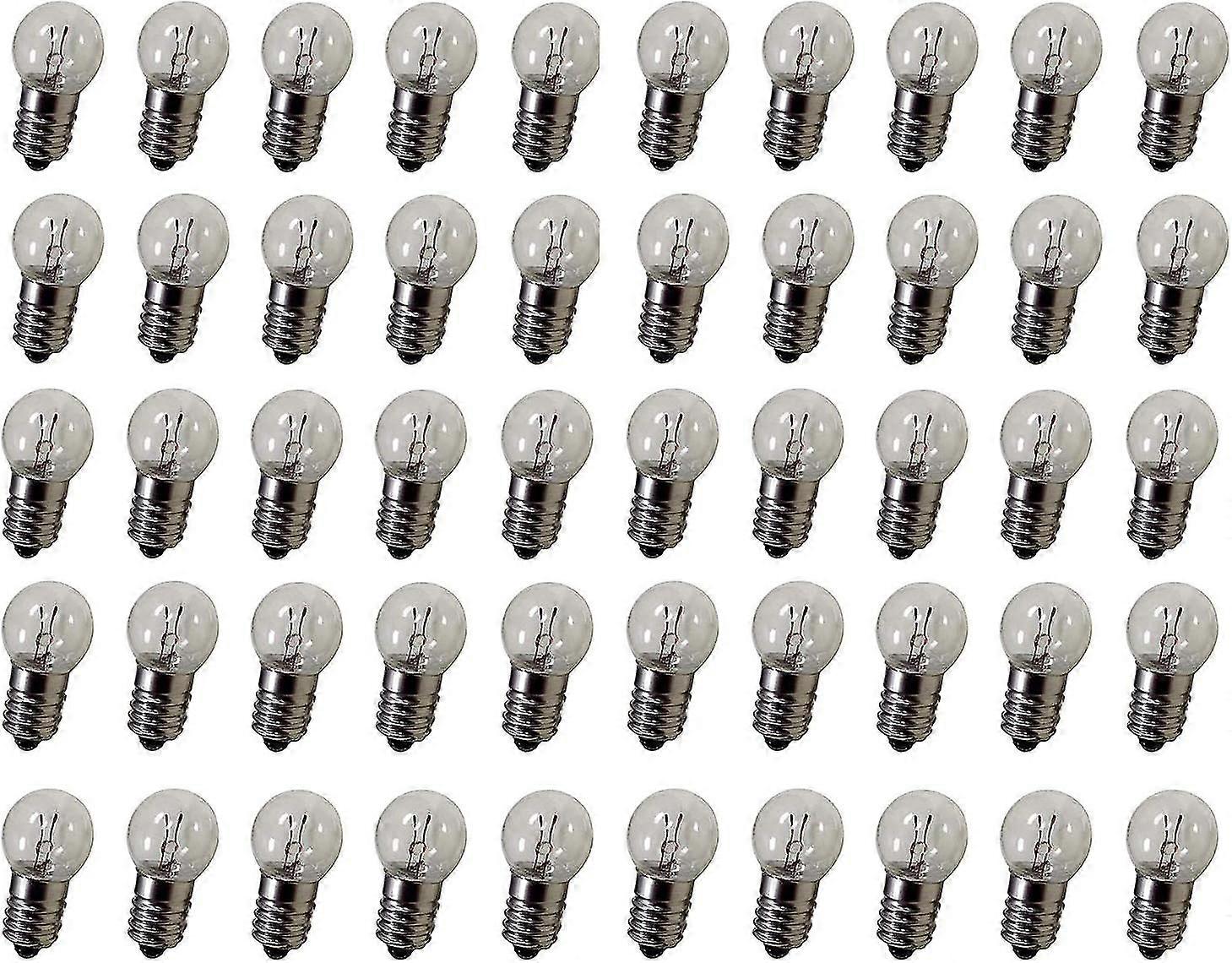 DC 50pcs E10 2.5V 0.3A Warm White Miniature Light Bulb Screw Base