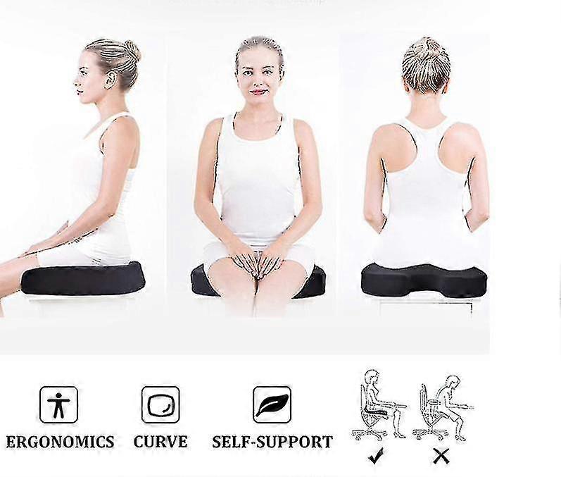 Memory Foam Seat Cushion For Office Chair, Non-slip Orthopedic Comfy Seat Cushion, Seat Pad For Sciatica, Coccyx Back Pain Relief, Home Cushion For Ca