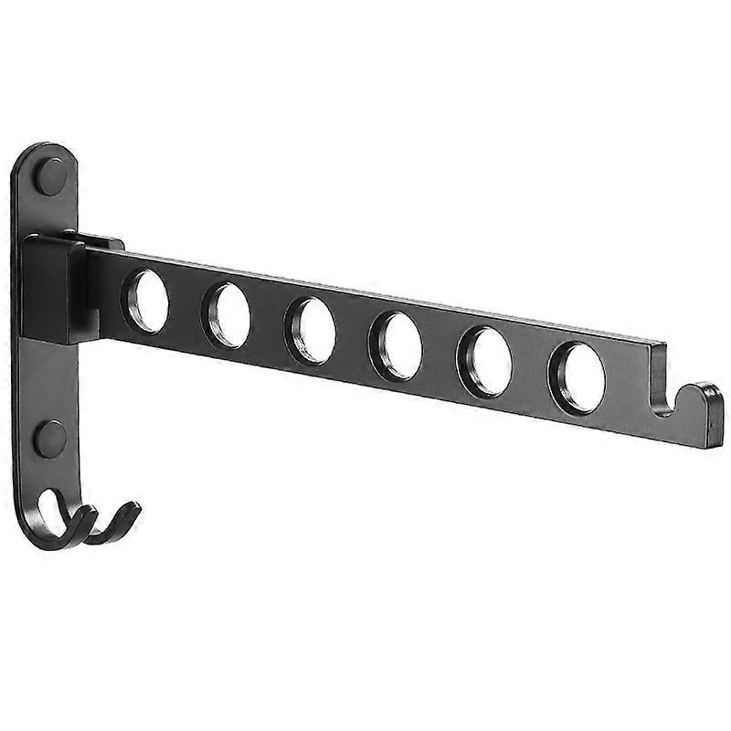 Wall-Mounted Retractable Folding Clothes Hanger for Space-Saving Storage (Black)