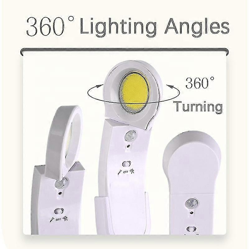 Led Closet Cabinet Light Lamp Rechargeable Wall-mounted Automatic Motion Sensor Night Light White Light