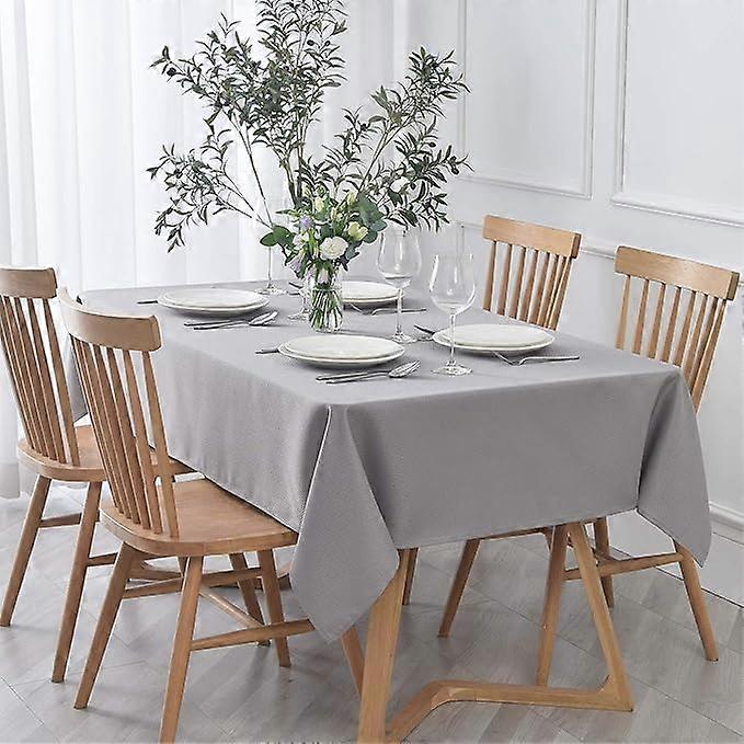 Rectangular textured tablecloth waterproof, splash proof, wrinkle free tablecloth table decoration grey 80x120cm