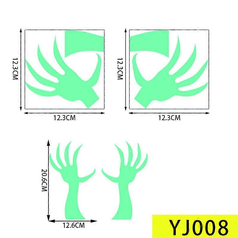 2pcs Halloween Glow in The Dark Sticker Kit, Luminous Fluorescent Window Decal Sticker for Halloween Party Supplies Home Wall Decor