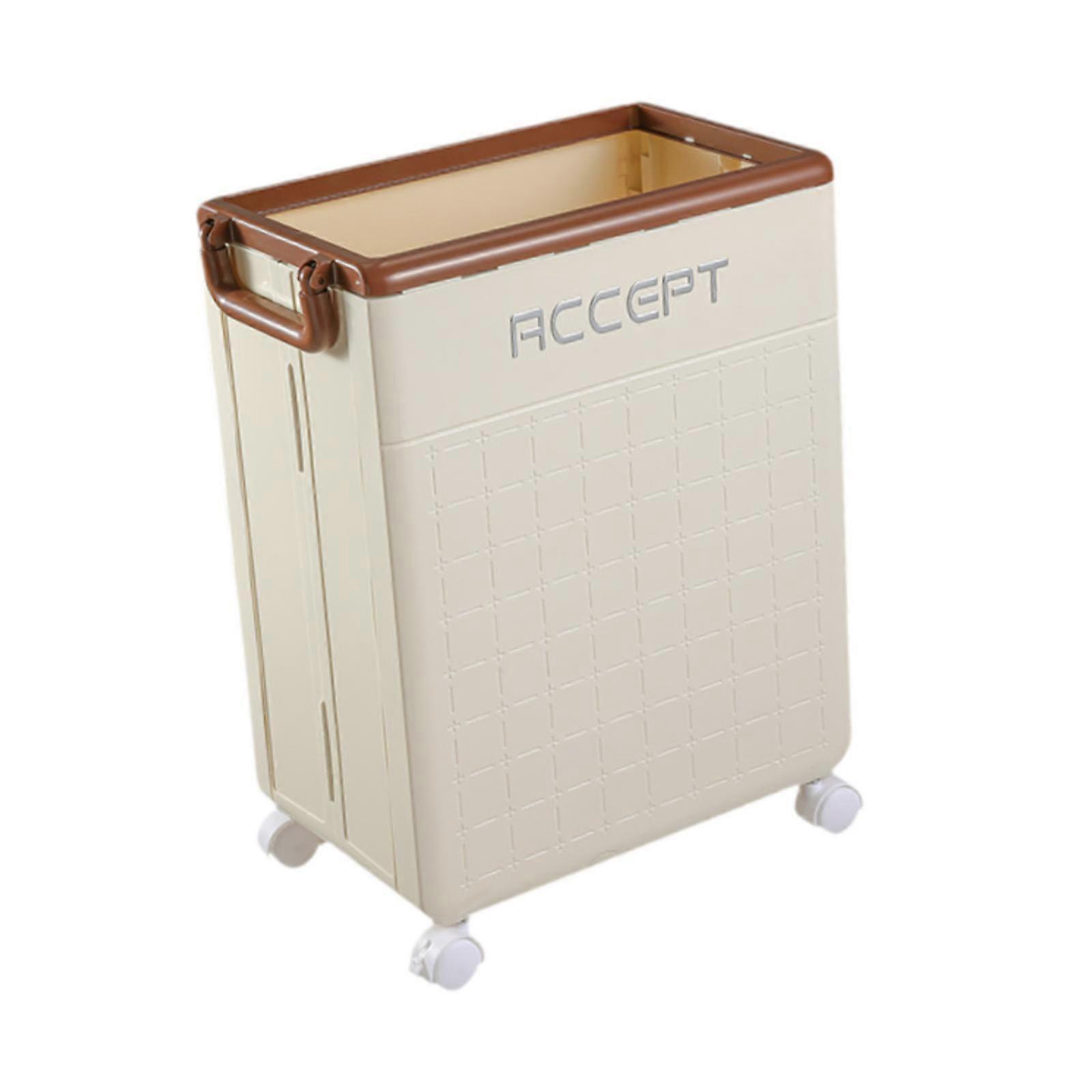 Gym Equipment Storage Rack with Wheels for Foam Rollers Dumbbell Kettlebells Beige