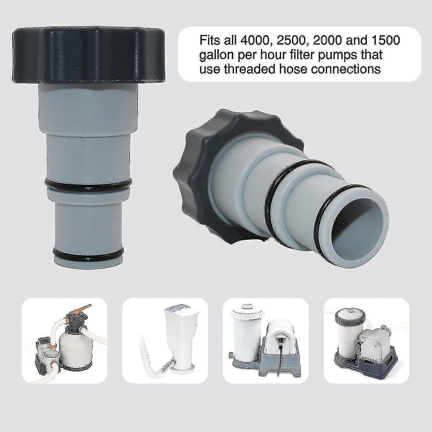 intex Replacement Hose Adapter For Pumps - A Series - With Thread - Pack Of 2 Grey